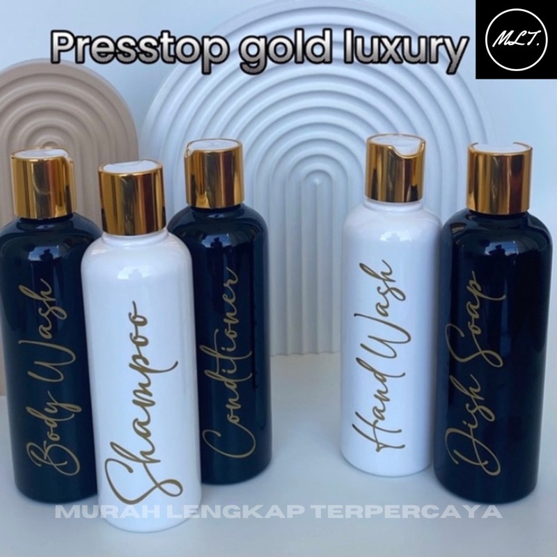 Jual Botol Refill Ml Hitam Putih Presstop Gold Refil Aesthetic Pet