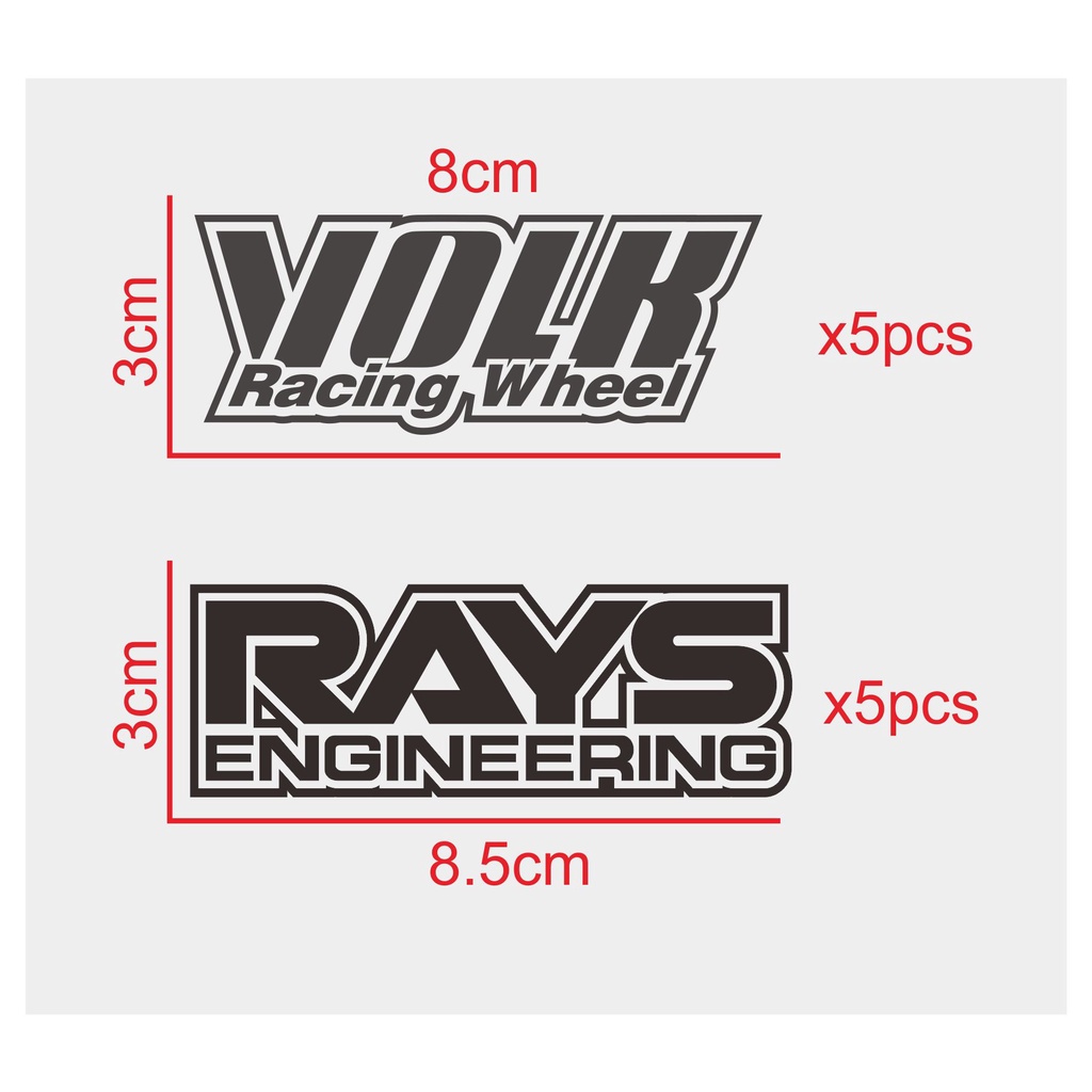 Jual CUTTING STICKER VELG VOLK RACING RAYS ENGINEERING 1 SET 10pcs