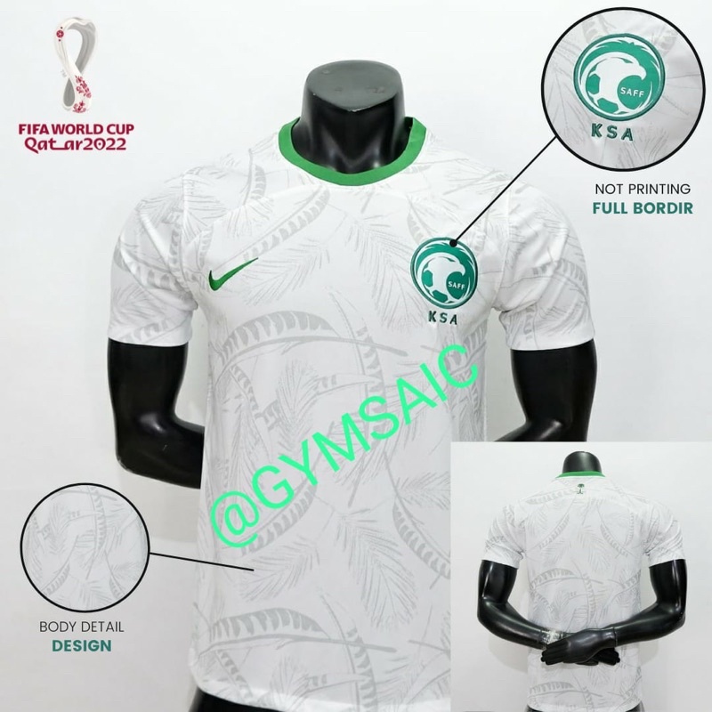 Jual Jersey Saudi Arabia Home World Cup Baju Bola Arab Putih