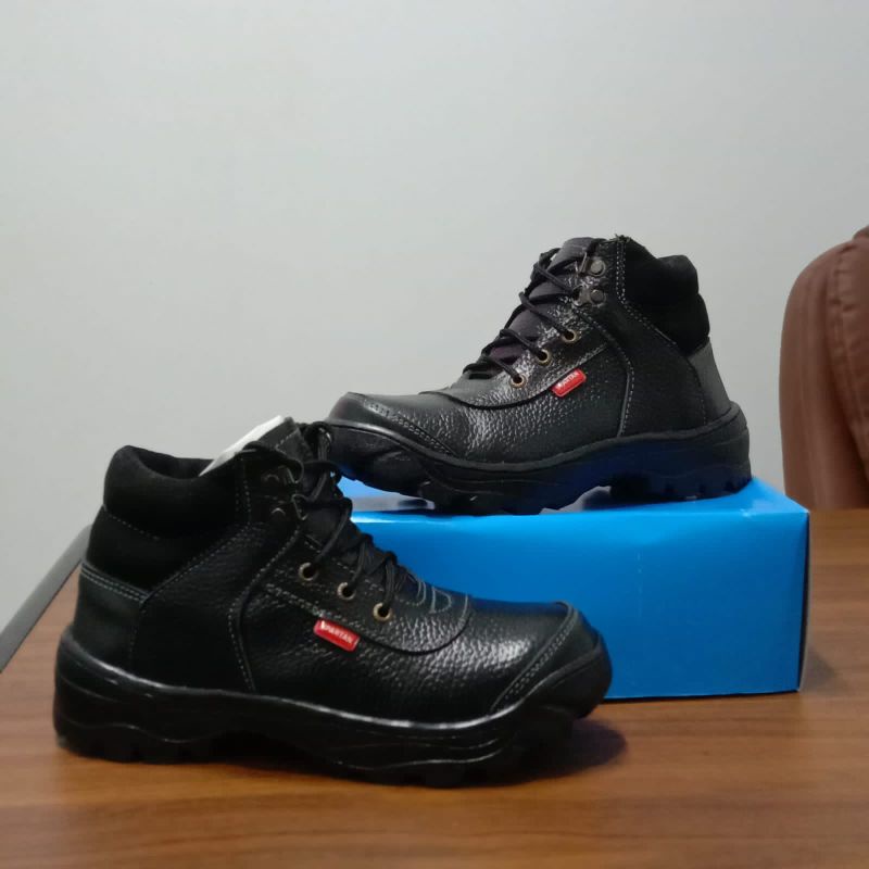 Jual Sepatu Safety Boot Tinggi Kulit Sapi Asli100 Shopee Indonesia