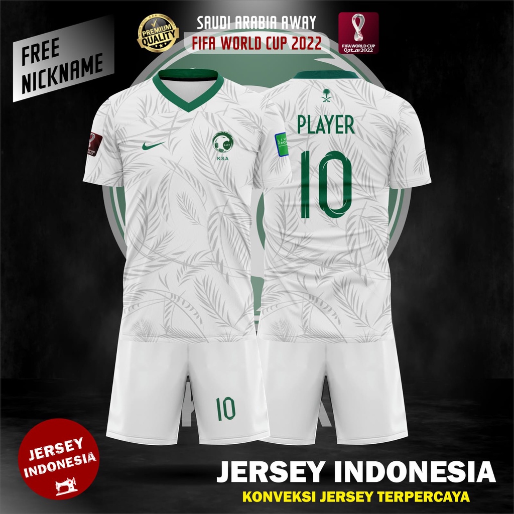 Jual Jersey Timnas Saudi Arabia Away Putih Piala Dunia FIFA World Cup