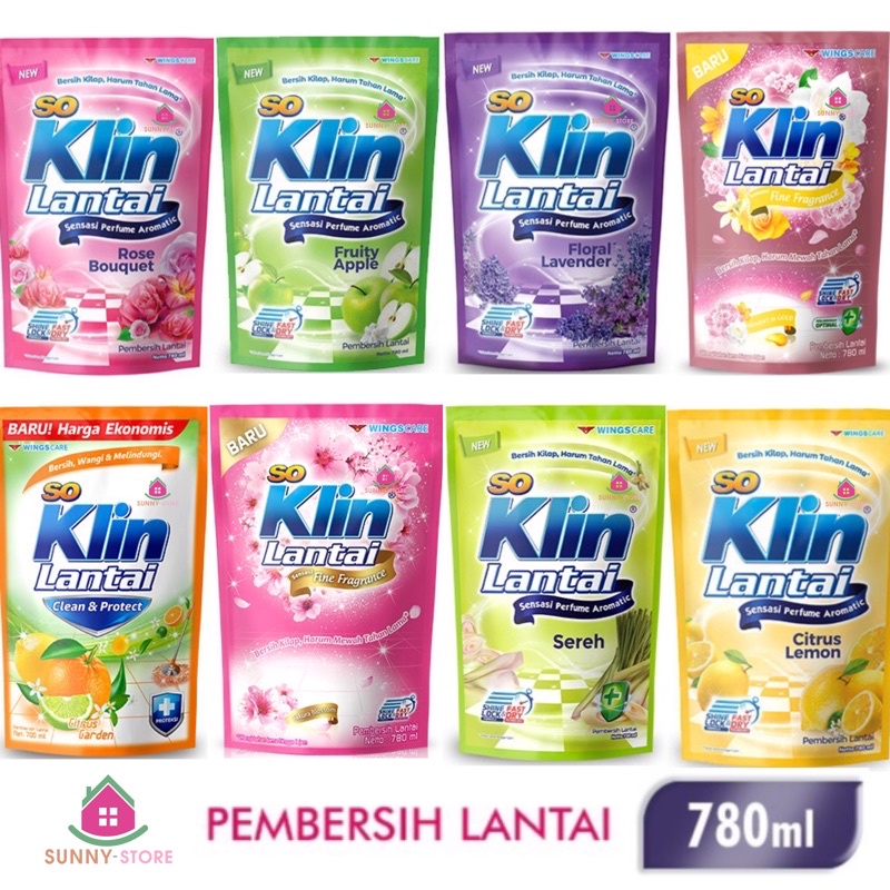 Jual SOKLIN Pembersih Lantai Sereh Lemongrass 780ML Fragrance So Klin