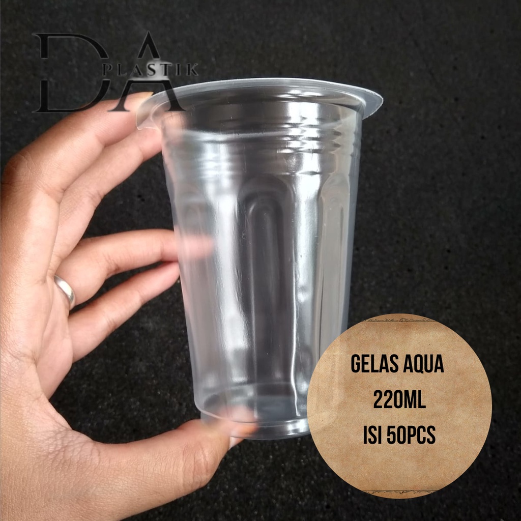 Jual GELAS AQUA BENING 220ml Gelas Plastik Gelas Sirup Gelas Kopi