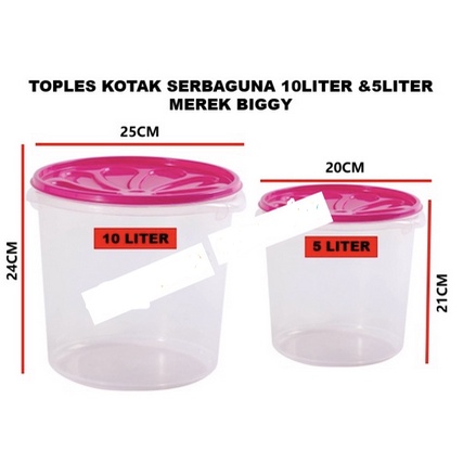 Jual Toples Bulat L Liter Dan L Liter Toples Plastik Kerupuk