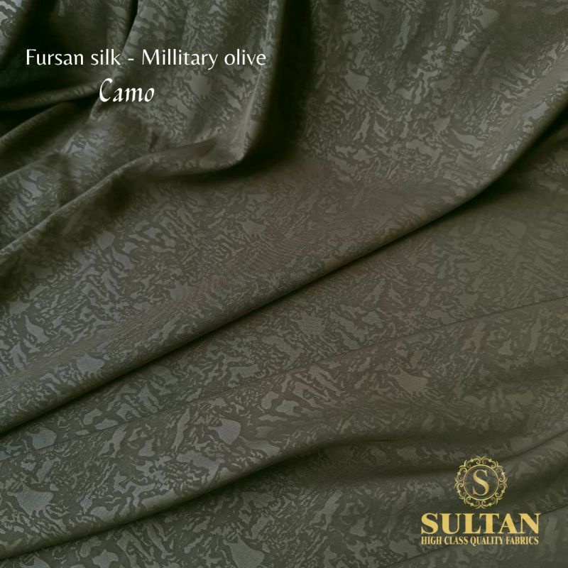 Jual Kain Abaya Sultan Furusiyah Silk Emboss Camo Fursan Silk Nama