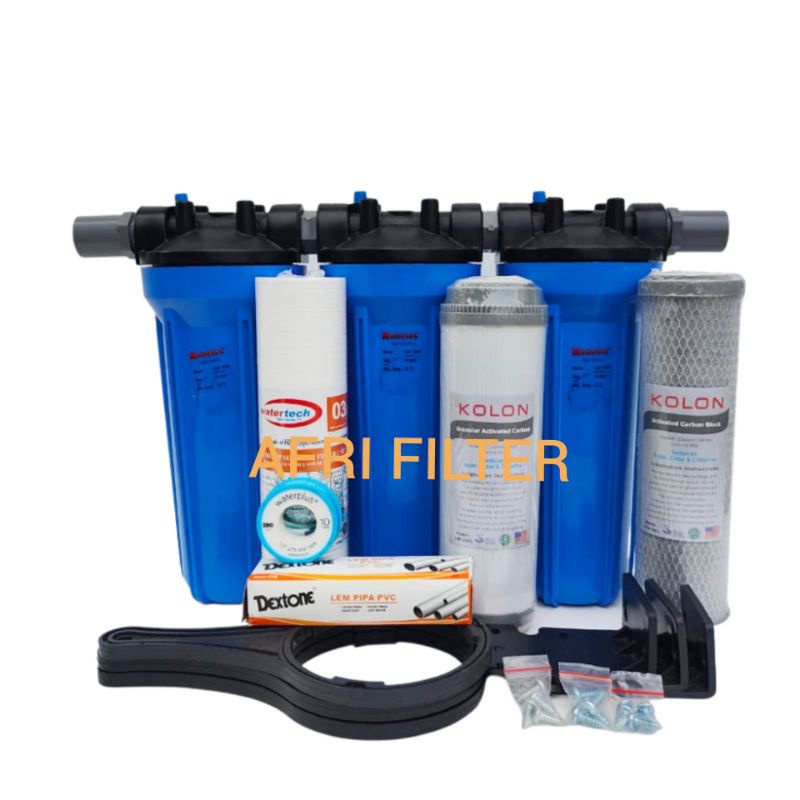 Jual Paket Nano Saringan Filter Air Siap Pakai Blue Drat