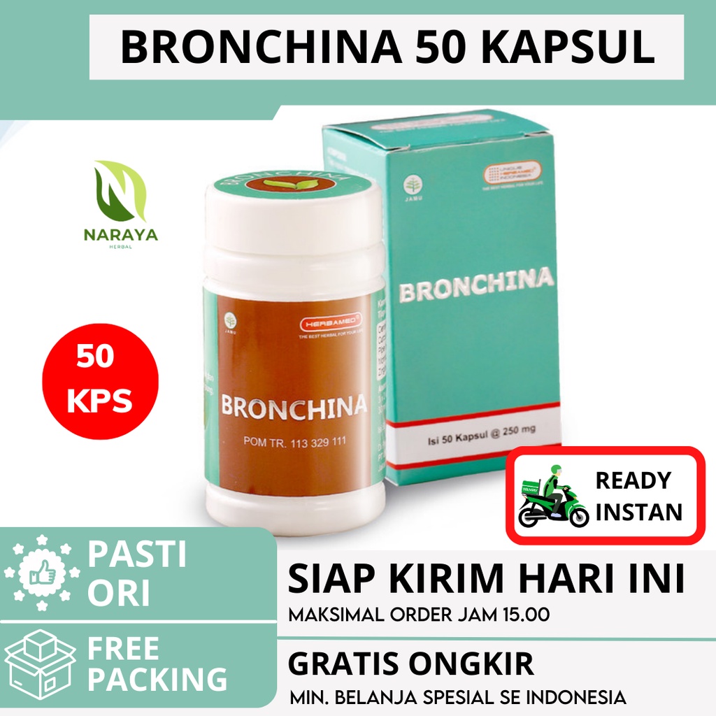 Jual BRONCHINA 50 KAPSUL BRONCINA ORIGINAL Kapsul Obat Herbal Sakit