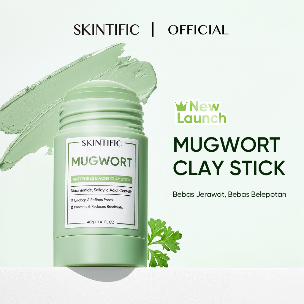 Jual Skintific Mugwort Anti Pores Acne Clay Stick G Stik Hijau