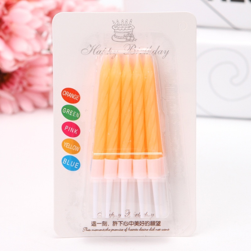 Jual COD 6Pcs Set Lilin Pensil Ulang Tahun Berwarna Batang Panjang