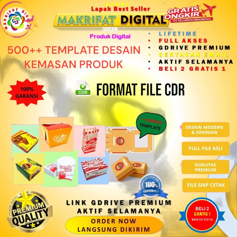 Jual 500 TEMPLATE CDR DESAIN KEMASAN PRODUK FORMAT CORELDRAW