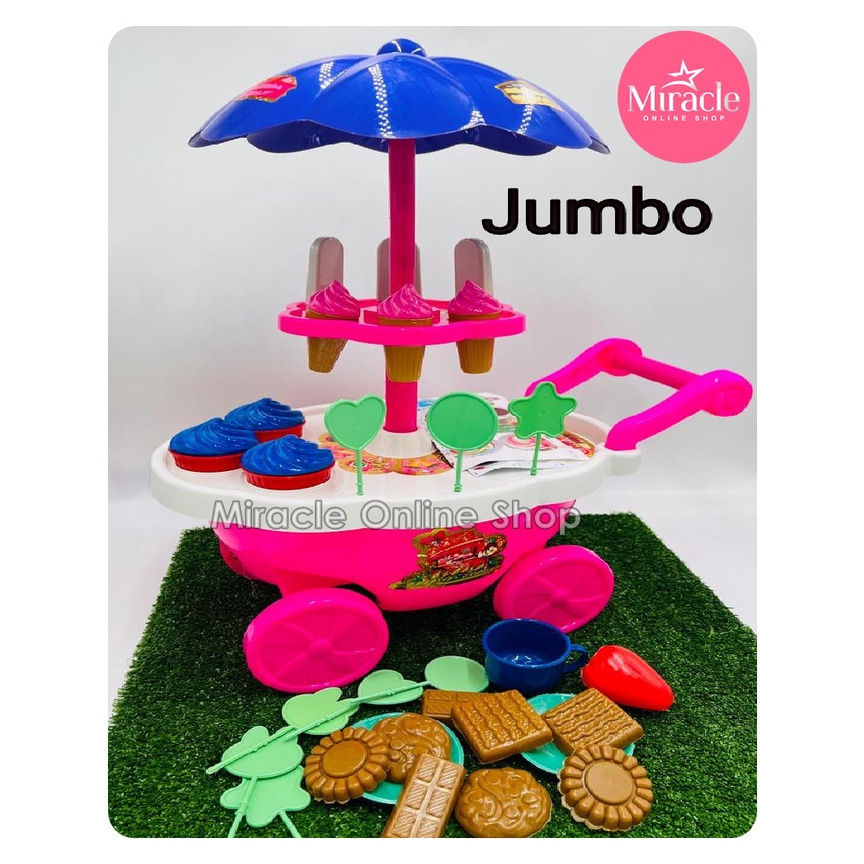 Jual MAINAN ICE CREAM STROLLER MAINAN ES KRIM TROLLEY GEROBAK ES KRIM