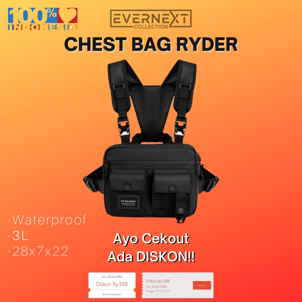 Jual CHEST BAG WATERPROOF RYDER TAS DADA TACTICAL RIG BAG OUTDOOR PRIA