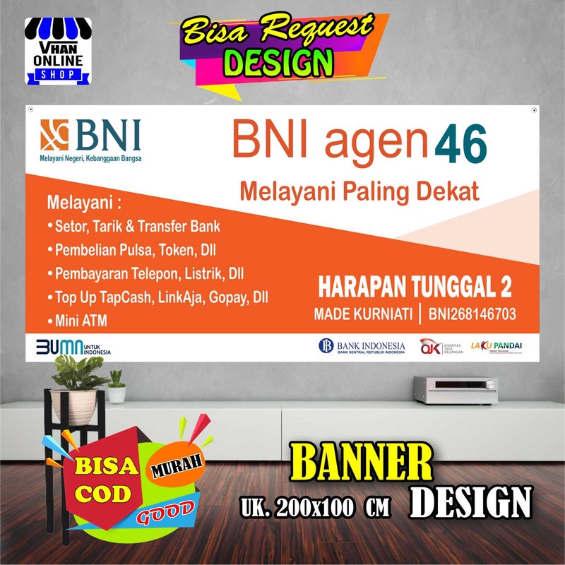 Jual Cetak Banner Spanduk Agen Bni Konter Jasa Konter Agen Model