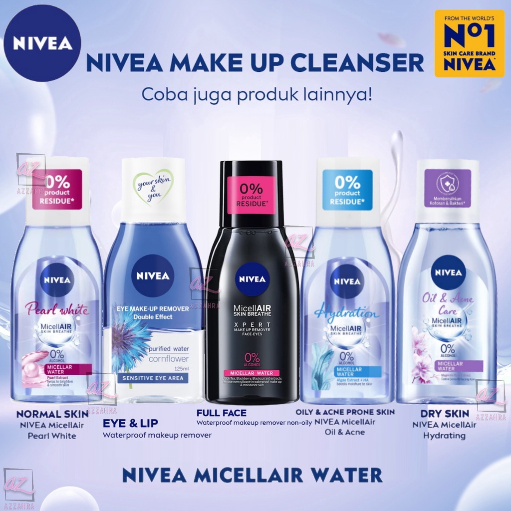 Jual NIVEA MicellAir Oil Acne Care Black XPERT Make Up Double Eye