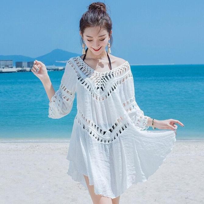Jual Bikini Outer Dress Pantai Bra Luaran Bikini Wanita Cardigan Cover