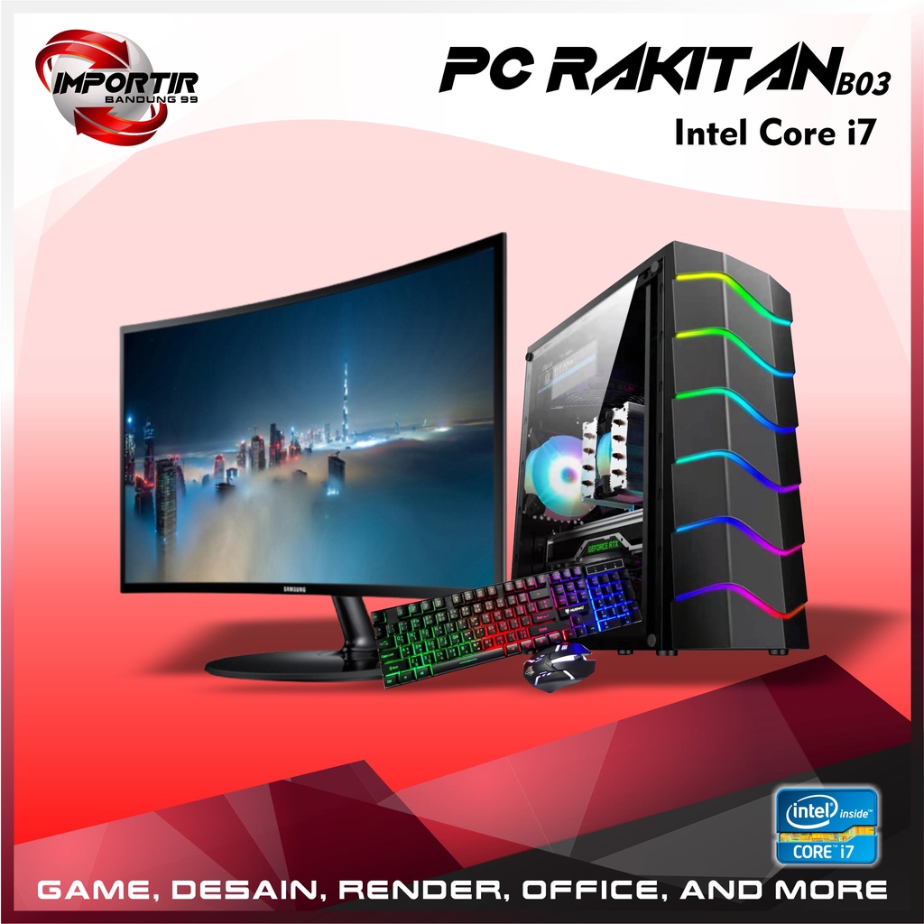 Jual CPU Rakitan Full Set Gaming Live Streaming Intel Core I7 Ram 8GB