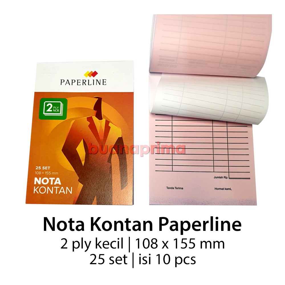 Jual Nota Kontan Rangkap 2 Ply Kecil Paperline Isi 10 Pcs Tegak Buku