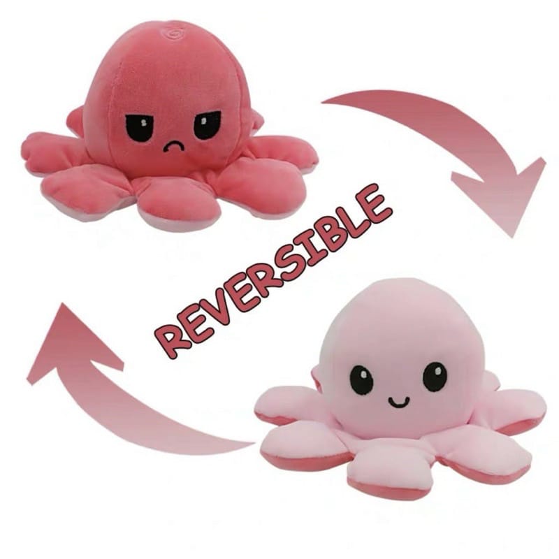 Jual Boneka Gurita Octopus Doll Flip Warna Emoticon Berubah Bolak