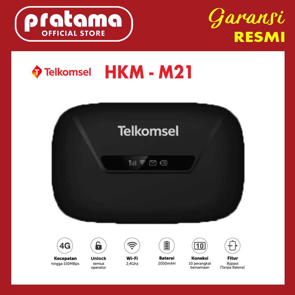 Jual MIFI MODEM WIFI PORTABEL 4G LTE HKM M21 TELKOMSEL BYPASS FREE