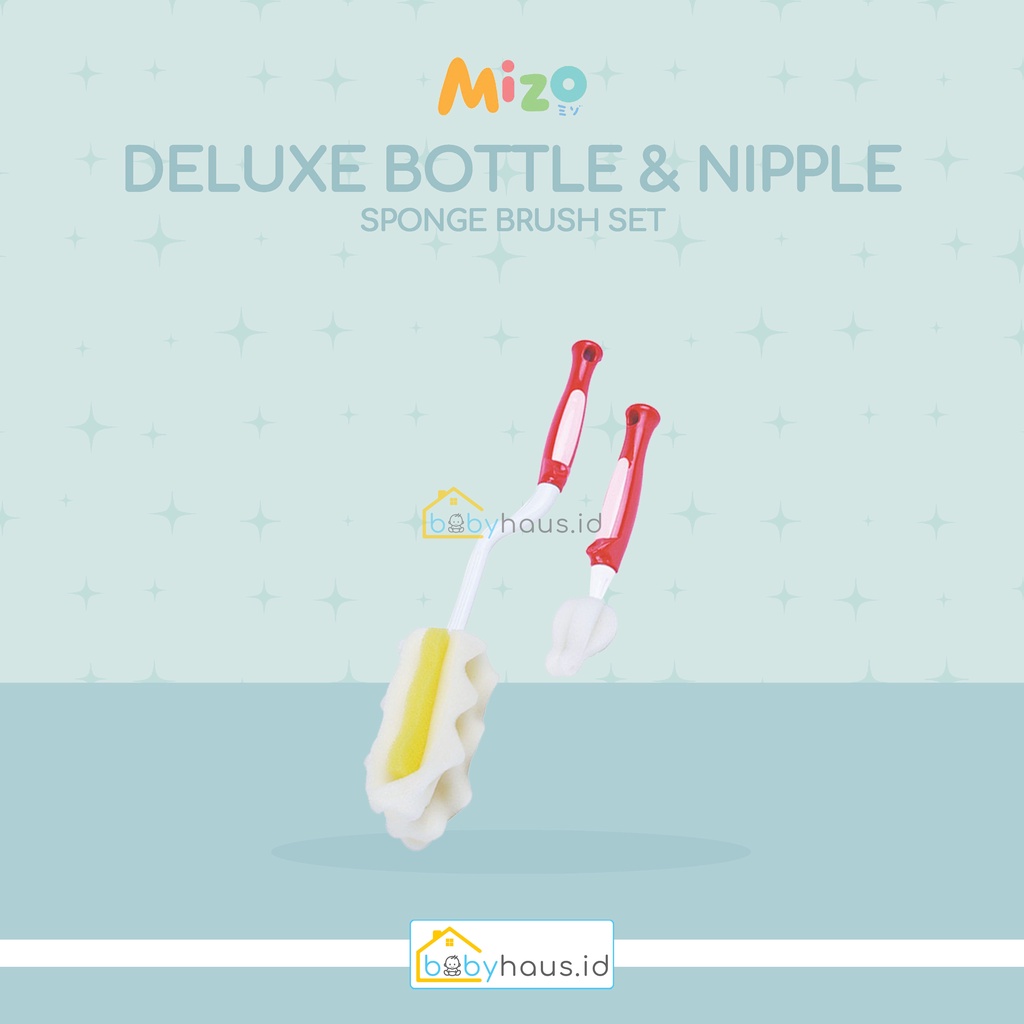 Jual MIZO DELUXE BOTTLE NIPPLE SPONGE BRUSH SET Shopee Indonesia