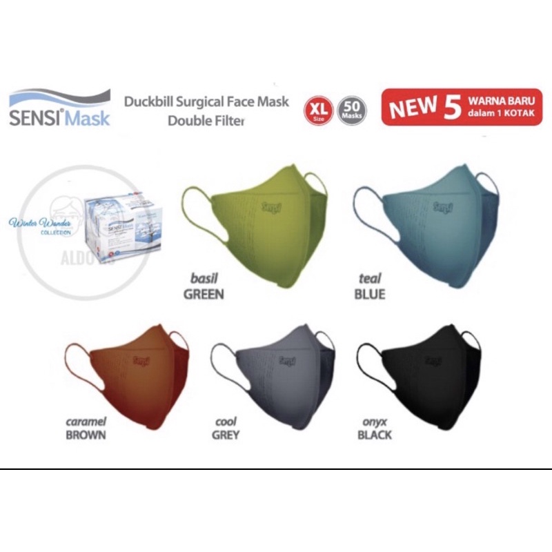 Jual Masker Sensi Duckbill Xl Ply Mix Color Series Isi Pcs