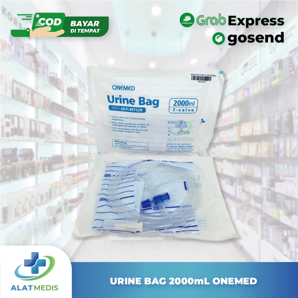 Jual Urine Bag OneMed T Valve 2000ml Kantong Urine 2liter Shopee