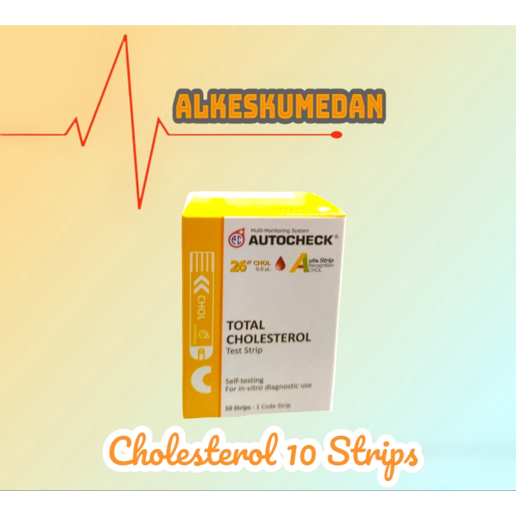 Jual AUTOCHECK CHOLESTEROL ISI 10TEST STRIP ALAT CEK KOLESTEROL STRIP