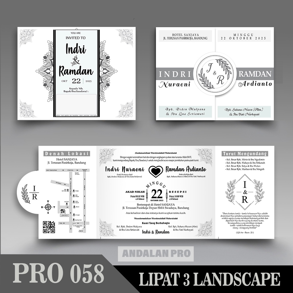 Jual PRO 058 LIPAT 3 Landscape Bahan Jasmine Tik 200 GSM Cetak