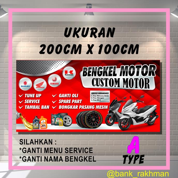 Jual Bisa Cod Spanduk Banner Bengkel Motor Ukuran Cm X Cm