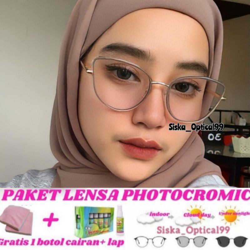 Jual Frame Kacamata Cat Eye Wanita Kacamata Photocromic Kacamata