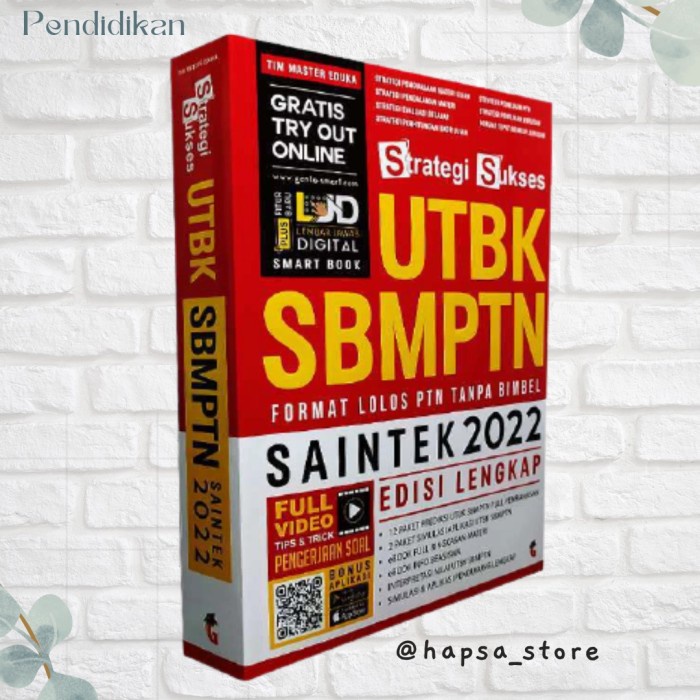 Jual Buku STRATEGI SUKSES UTBK SBMPTN SAINTEK 2022 Edisi Lengkap