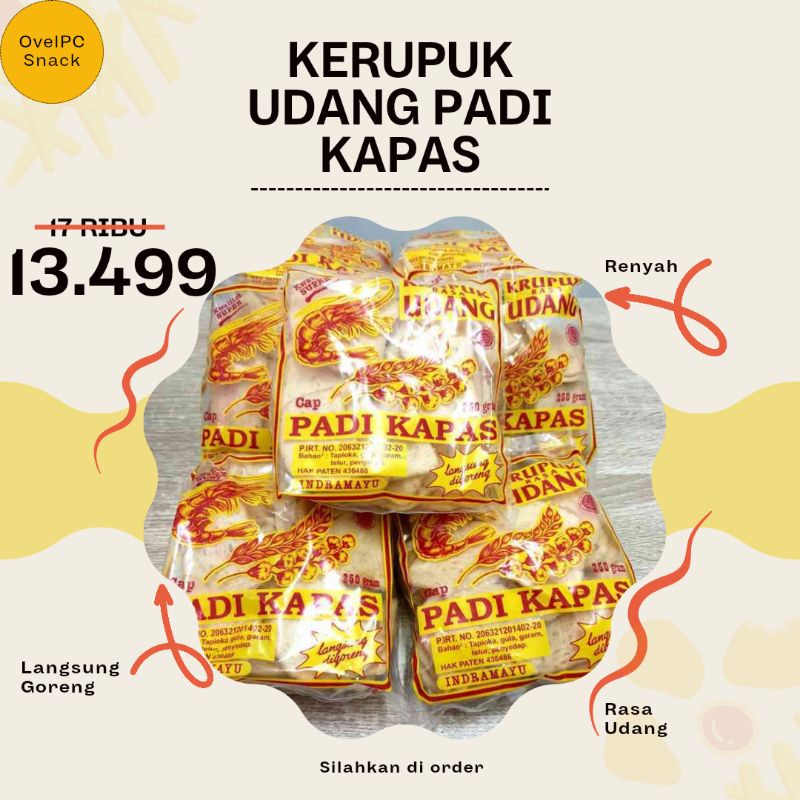 Jual Kerupuk Udang Padi Kapas Gr Oleh Oleh Khas Cirebon Shopee