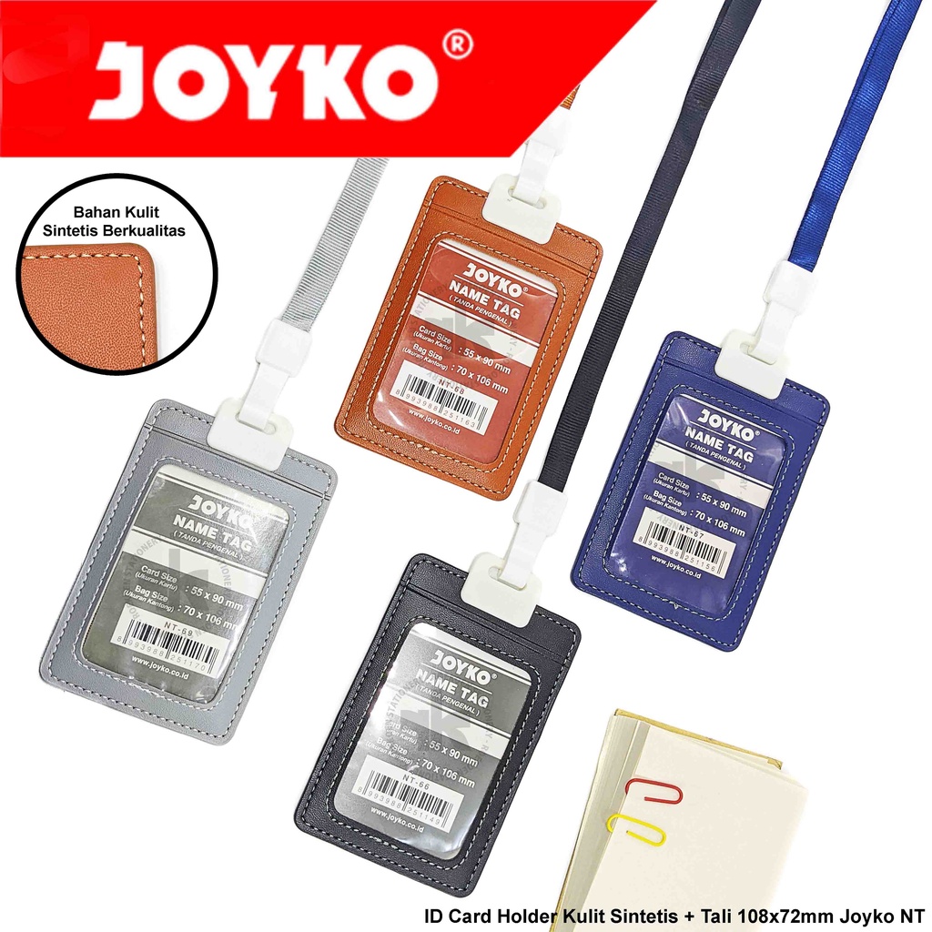 Jual Joyko ID Card Holder Kulit Sintetis 72x108mm NT Tali Lanyard