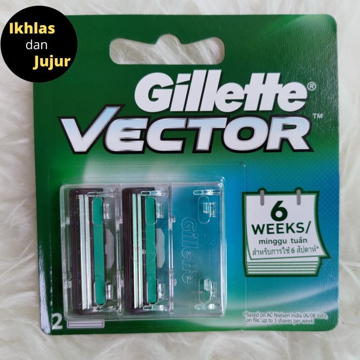 Jual Gillette Vector Refill Isi 2 Catridge Alat Pisau Cukur Isi Ulang