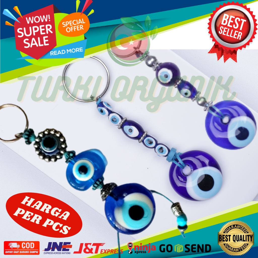 Jual GANTUNGAN KUNCI BLUE EYES ASLI TURKI 100 NAZAR BONCUGU MATA BIRU