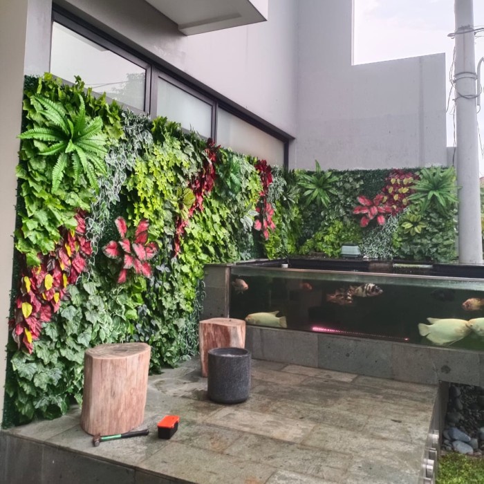 Jual Vertical Garden Artificial Hiasan Dinding Kolam Minimalis Kolam