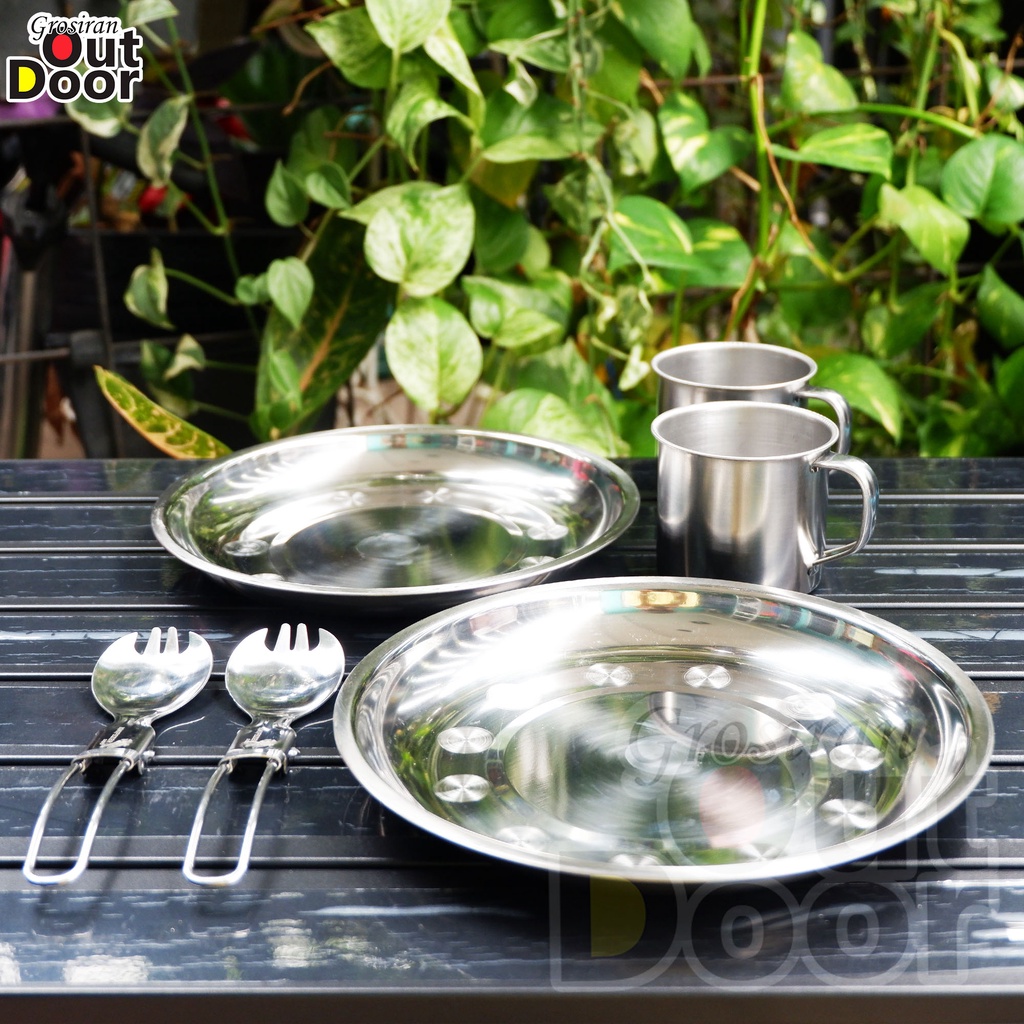 Jual Alat Makan Set Palava Adv Amn Gelas Piring Sendok Outdoor