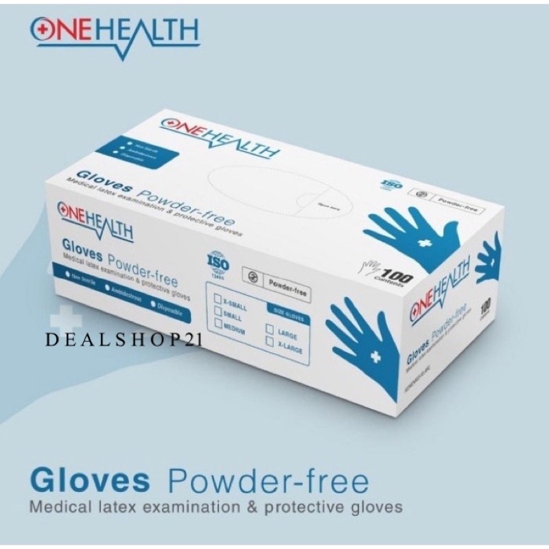 Jual Sarung Tangan Latex Powder Free Onehealth Per Box Isi Pcs