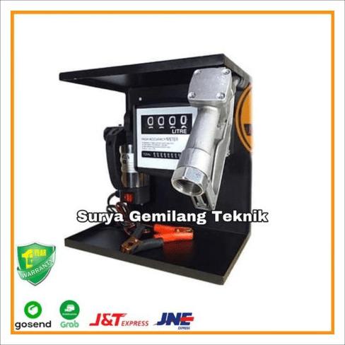 Jual Pompa Fuel Transfer Bbm Solar Minyak Set Flowmeter Dc 12V