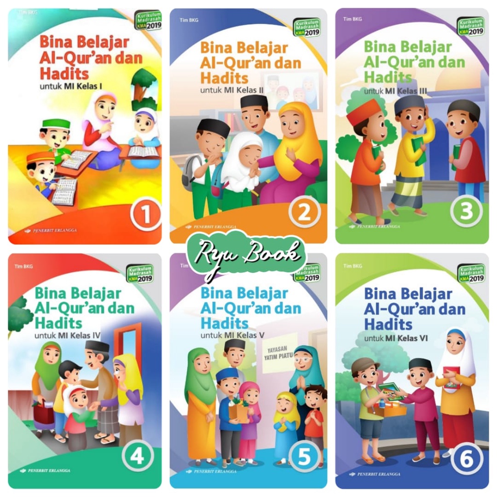 Jual Buku Bina Belajar Al Quran Dan Hadits Kelas 123456 MI KMA19