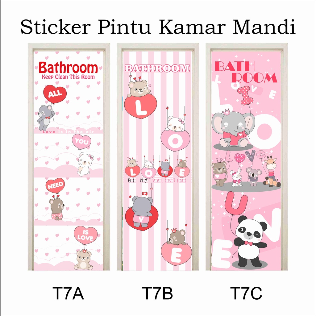 Jual Sticker Pintu Kamar Mandi Sticker Pintu Toilet 7 Shopee