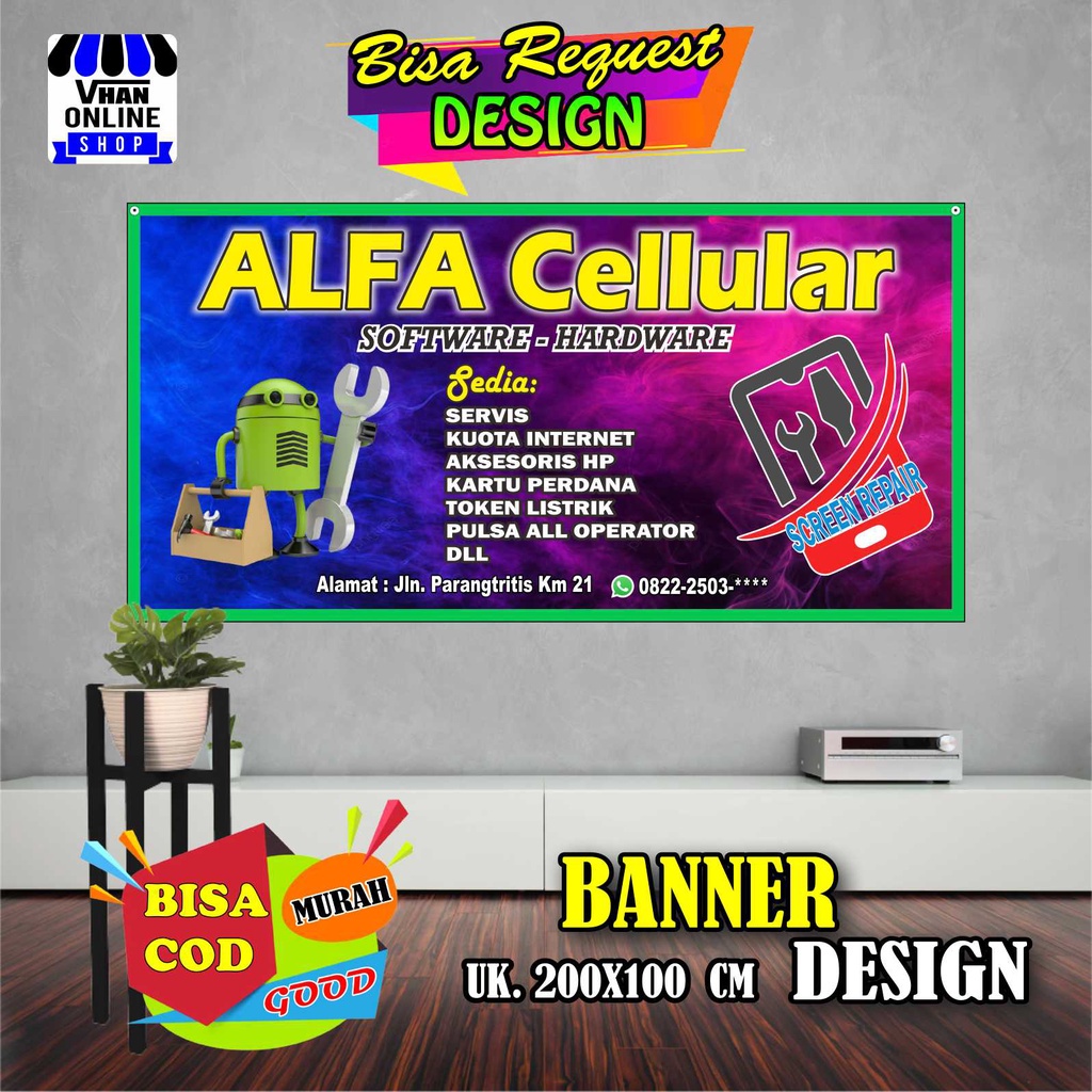 Jual Spanduk Banner Service HP Konter HP Jasa Perbaikan HP Keren