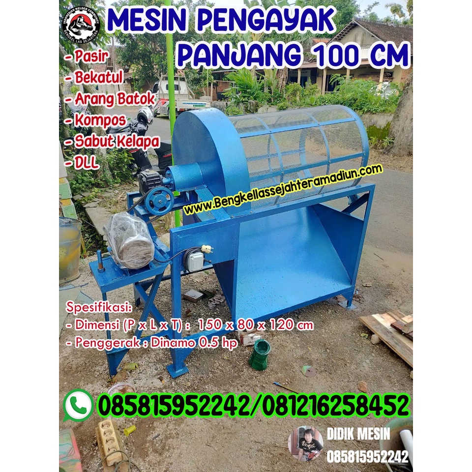 Jual Mesin Pengayak Pasir Bekatul Arang Sabut Kelapa Kompos DLL