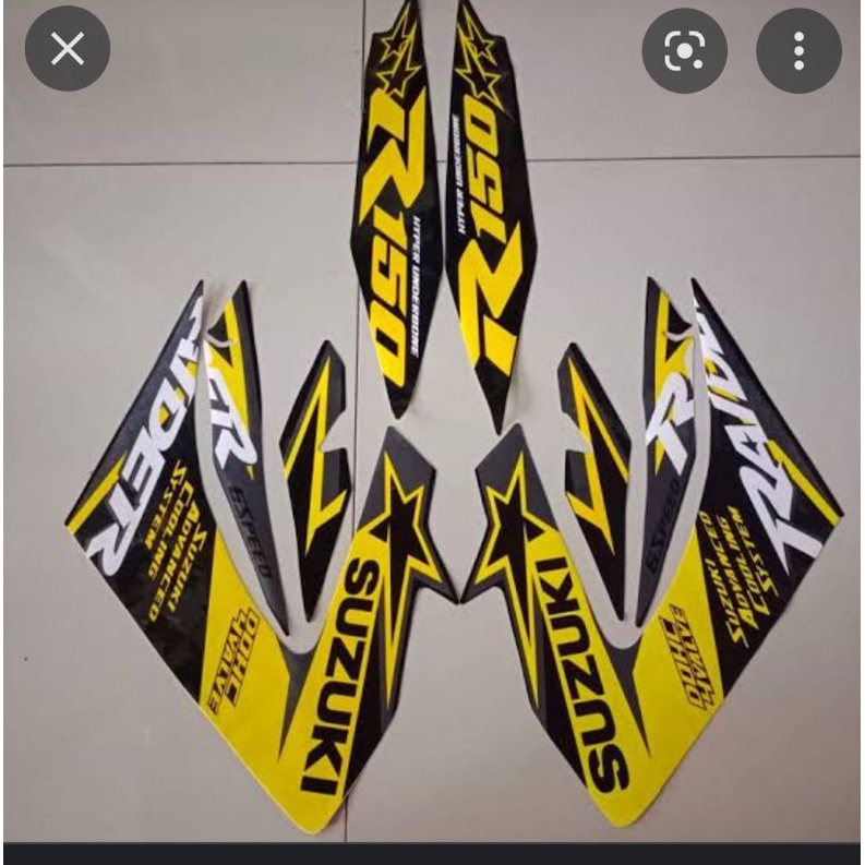 Jual Stiker Striping Lis Body Motor Suzuki Raider 2014 Hitam Kuning