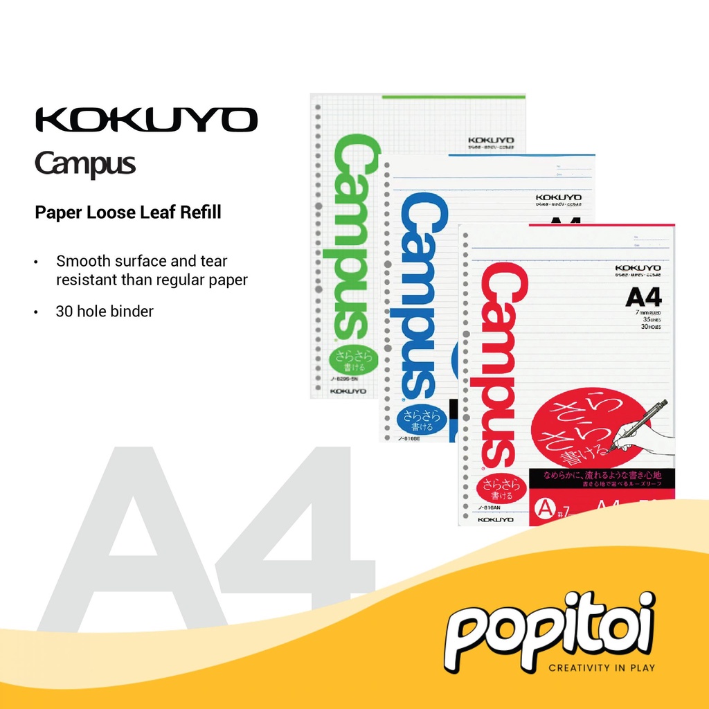 Jual KOKUYO Campus Paper Loose Leaf Refill A4 Kertas Isi Ulang Binder