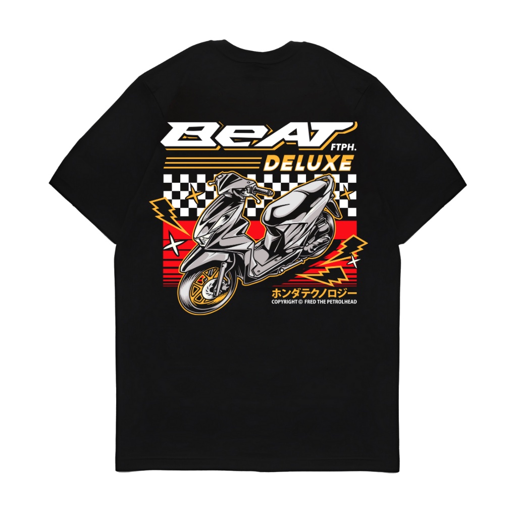 Jual Kaos Baju Atasan Tshirt Lengan Pendek Black Motor Honda Beat