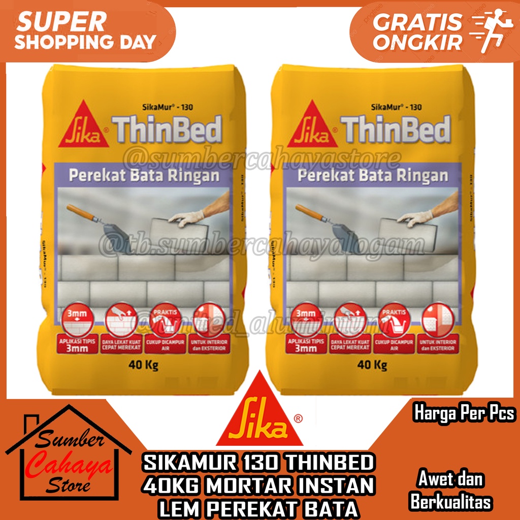 Jual Sikamur Thinbed Mortar Instan Lem Perekat Bata Ringan Kg