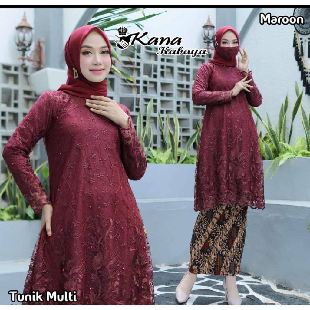 Jual Permata Olshop Setelan Kebaya Tunik Tulle Modern Kebaya Kurung