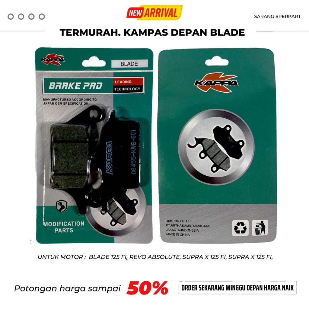 Jual Kappa Blade Discpad Kampas Rem Depan Untuk Motor Blade