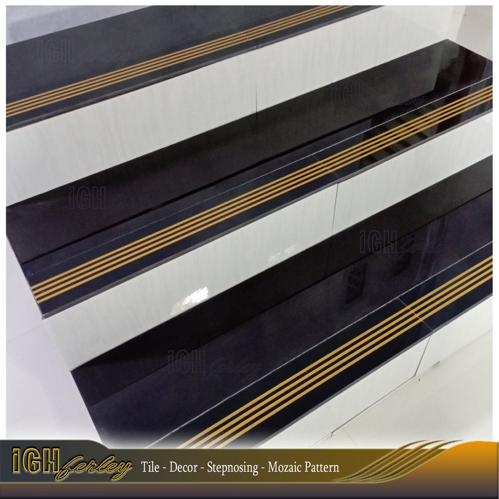 Jual Stepnosing Granit 10x60 Hitam Superblack Glossy Gold Silver Lantai